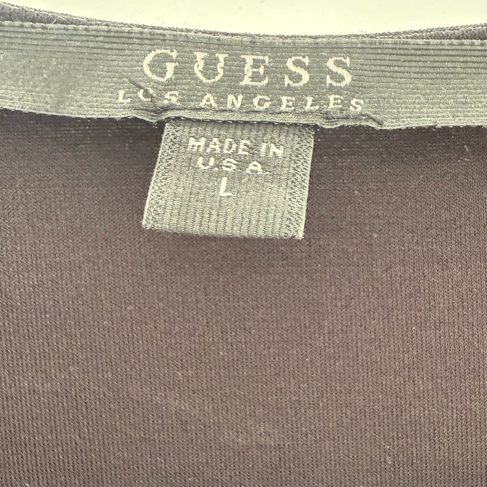 GUESS Black Lace-Up Bodysuit ✨ Grommet Deep V Y2K Sexy Top Size L Rare Sexy Luxe - Picture 5 of 5